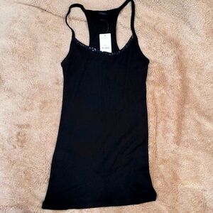 Black Tank Top with Sequin Detail